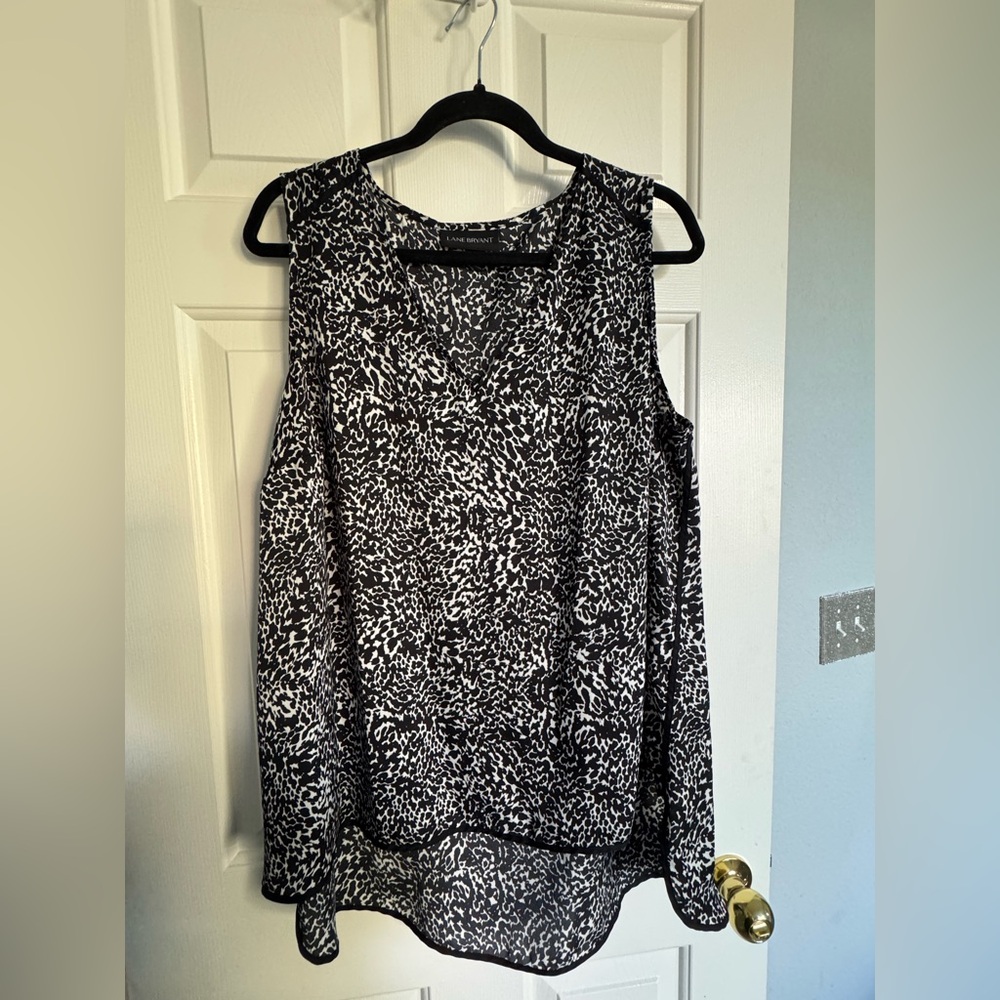 Lane Bryant Monochrome Patterned Blouse